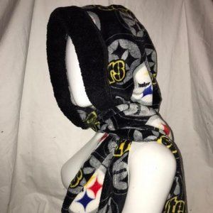Pittsburgh Steelers Plush Fleece Hood Scarf trimmed in black plush fle…